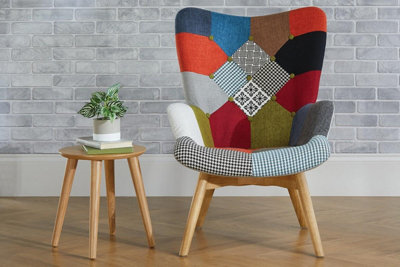 Multi Coloured Armchair Birlea Sloane Easy Fireside Chair Scandinavian Patchwork