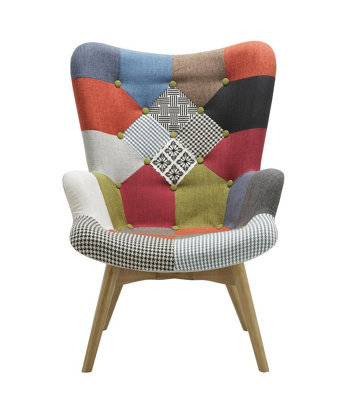 Multi Coloured Armchair Birlea Sloane Easy Fireside Chair Scandinavian Patchwork