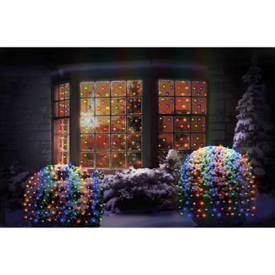 Multi Coloured Christmas Window Net Lights 360 LED 3.5M x 1.2M Multi Action LEDs Price Comparisons | Compare The Build