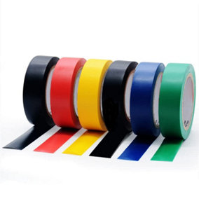 Multi Coloured Electrical Tape 6pcs 19mm x 8m Vinyl PVC Waterpoof