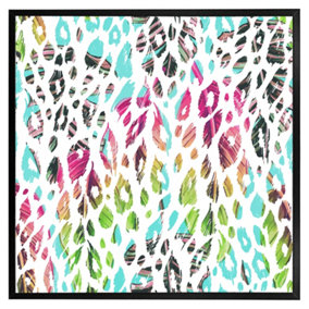 Multi coloured leopard spots (Picutre Frame) / 30x30" / Black