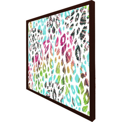 Multi coloured leopard spots (Picutre Frame) / 30x30" / Black