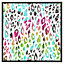 Multi coloured leopard spots (Picutre Frame) / 30x30" / Oak