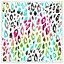 Multi coloured leopard spots (Picutre Frame) / 30x30" / Oak
