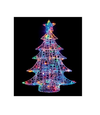 Multi Coloured Soft Acrylic LED Christmas Tree Light Up Garden Decoration 1M Price Comparisons | Compare The Build