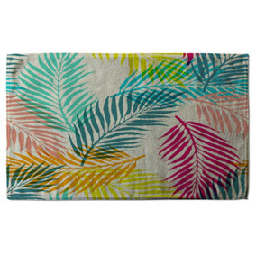 Multi Coloured Tropical Leaves (Bath Towel) / Default Title