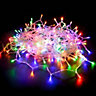 Multi-Coloured with Clear Cable Connectable Outdoor Garden Party Waterproof LED String Lights (200 LED's (20m), Battery Box)