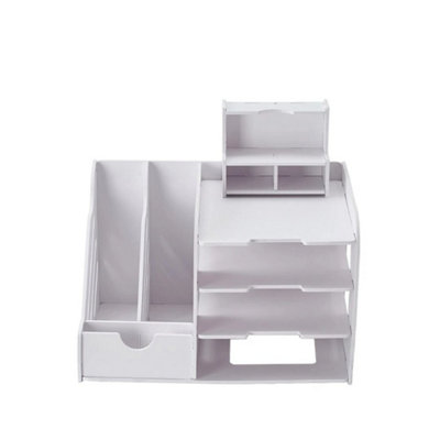 Multi-Compartment Desktop File Organizer A4 Paper Storage Tray Office ...
