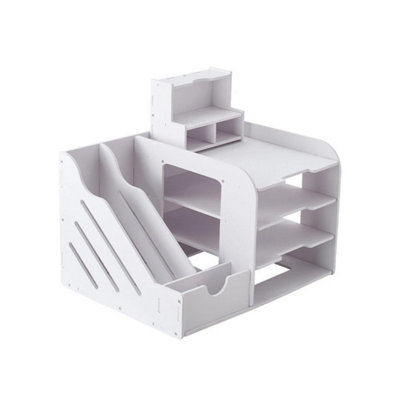 Multi-Compartment Desktop File Organizer A4 Paper Storage Tray Office ...