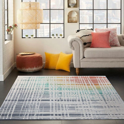 MULTI FACET Contemporary Geometric Rug,Multicolour