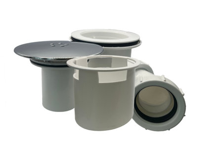 Multi-Fit Chrome Shower Trap - 90mm Easy Clean Shower Tray Waste Trap - Shower Drain and Shower Trap Cover 1.1/2". FREE DELIVERY - 4
