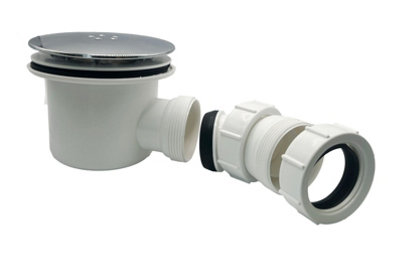 Multi-Fit Chrome Shower Trap - 90mm Easy Clean Shower Tray Waste Trap - Shower Drain and Shower Trap Cover 1.1/2". FREE DELIVERY - 8