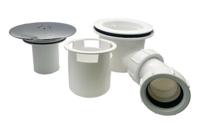 Multi-Fit Chrome Shower Trap - 90mm Easy Clean Shower Tray Waste Trap - Shower Drain and Shower Trap Cover 1.1/2". FREE DELIVERY - 9