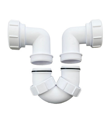 Multi-fit Running Swivel P Trap 32mm (1.1/4') Sink Waste Pipe Trap, BS ...