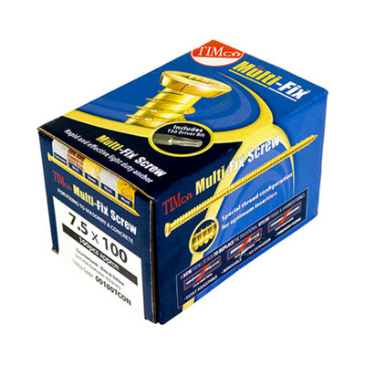 Multi-Fix Concrete Screws - TX - Flat Countersunk - Yellow - 7.5 x 90mm