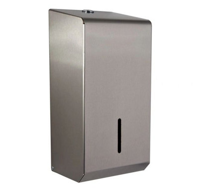 Multi flat toilet tissue holder. Rust proof stainless steel. Lockable and has a viewing window