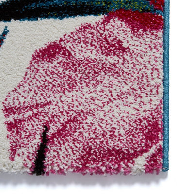 Multi Floral Luxurious Modern Handmade Rug for Living Room Bedroom and ...