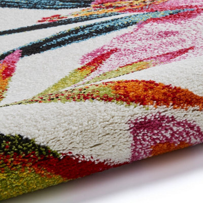 Multi Floral Luxurious Modern Handmade Rug for Living Room Bedroom and ...