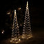 Multi Function LED White Tree Cone Trio with 640 Warm White LEDs