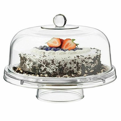 Multi Functional 6in1 Clear Cake Stand Dome Platter Dip Server Punch Salad Bowl