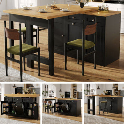Multi-Functional Fold-Out Dining Table, Extendable Bar Table with ...