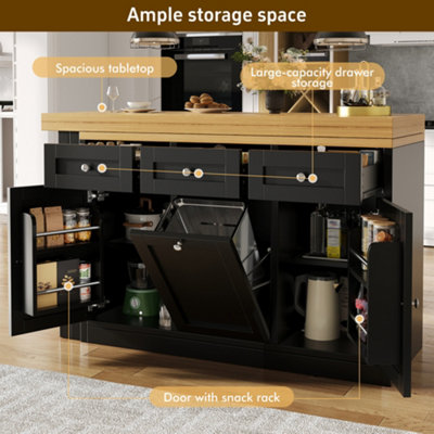 Multi-Functional Fold-Out Dining Table, Extendable Bar Table with ...