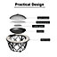 Multi functional Outdoor Grill Fire Pit Table with Poker and Rain Cover