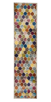 Multi Funky Easy to Clean Abstract Rug For Dining Room -120cm X 170cm