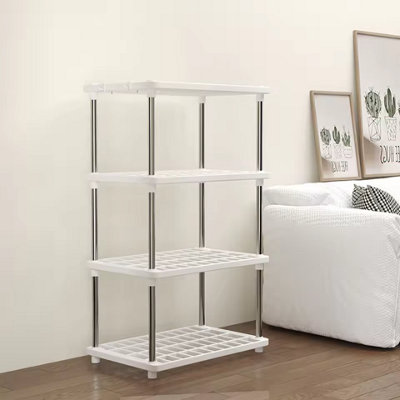 Multi Level Storage Rack for Kitchen and Bathroom , Floor Snack Organizer