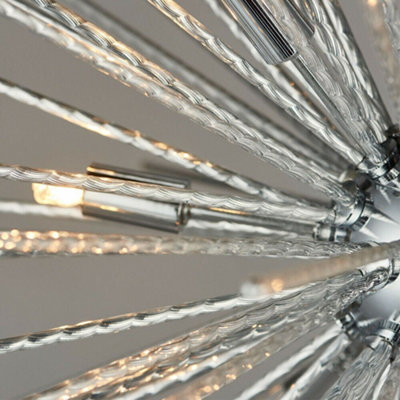 Multi Light Ceiling Pendant 9 Bulb Chrome Feature Chandelier Vintage ...