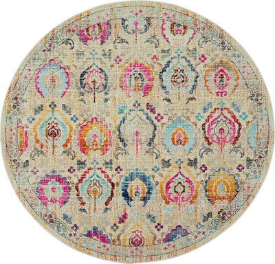Multi Luxurious Traditional Persian Easy to Clean Floral Graphics Rug ...
