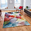 Multi Nature Print Modern Easy to Clean Graphics Rug For Dining Room -80cm X 150cm