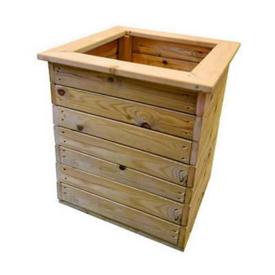 Multi Pack of 2 - Deluxe Square Planter - Timber - L50 x W50 x H53 cm ...