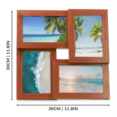 Multi Picture Aperture 6" x 4" Photo Frame Wood - 3