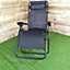 Multi Position Textoline Garden Relaxer Chair Lounger - All Black
