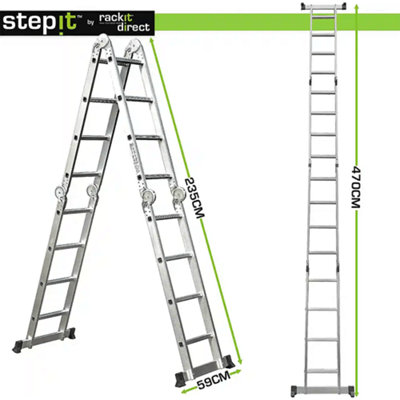 Multi-Purpose Ladder, 4x4 Tool Tray & Platforms, 150kg, 2-Year Warranty