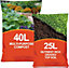 Multi Purpose Nutrient Rich 40L Potting Compost & 25L Nutrient Rich Top Soil Combo
