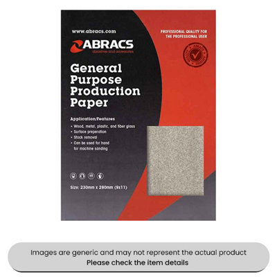 Multi Purpose Production Sand Paper Sheets P60, 230X280MM Pack Qty 25