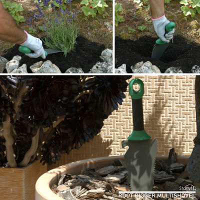 Multi-Purpose Shovel, Serrated Carbon Steel Blade, Root Cutter, Soil ...