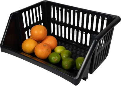 Multi-Purpose Stacking Basket 35cm - Black