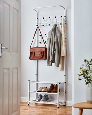 Multi Purpose Stand 18 Hooks For Clothes Shoes Hats Bags - White | DIY ...