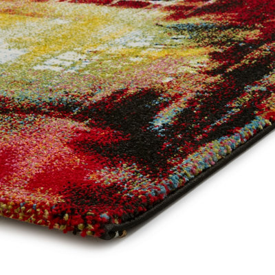 Multi Rug, Abstract Stain-Resistant Rug, Modern Multi Rug for Bedroom ...