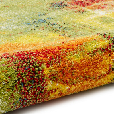 Multi Rug, Abstract Stain-Resistant Rug, Modern Multi Rug for Bedroom ...