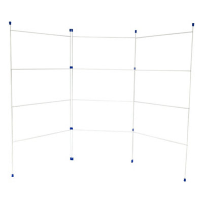 Multi Section 3 Fold Folding Foldable Clothes Dryer Laundry Gate Airer Indoor Outdoor White