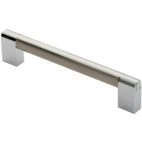Multi Section Straight Pull Handle 160mm Centres Satin Nickel Polished Chrome