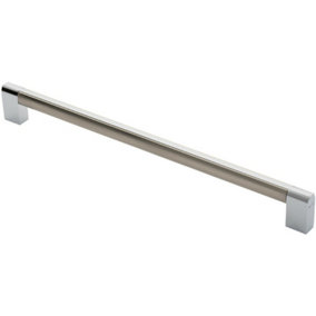 Multi Section Straight Pull Handle 320mm Centres Satin Nickel Polished Chrome