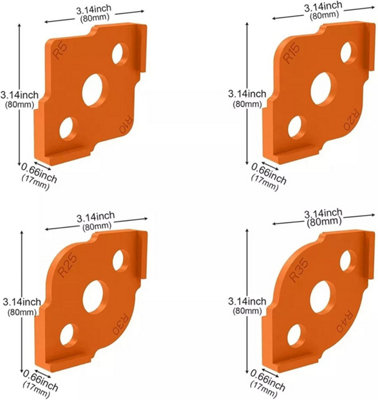 Multi-Sided Corner Radius Routing Jig Set R5-R40 Router Templates for ...
