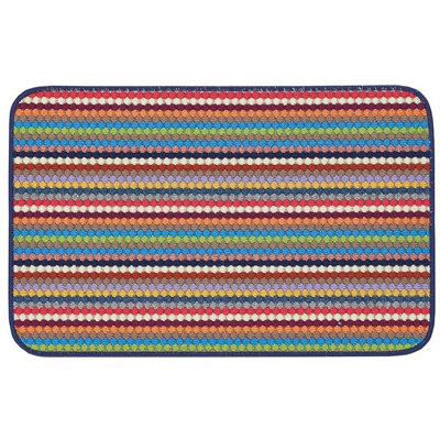 Multi Striped Dotted 8mm Thick Rectangle Mat For Bathroom, Kitchen ...