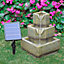 Multi Tier Modern Rockery Water Feature Garden Decor Resin Solar Powered Water Fountain with LED Lights