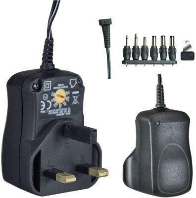 Multi-Use Switching Power Supply Adapter - 600mA Regulated UK Plug ...